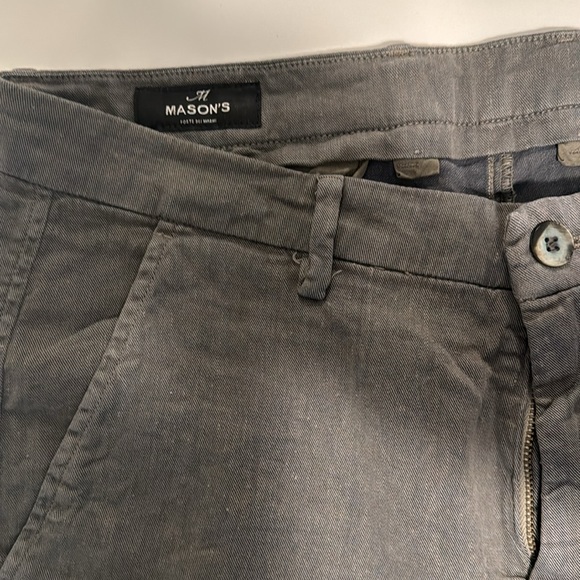 Mason’s tailored pants in light grey/green linen/cotton/elastene blend - Picture 2 of 13